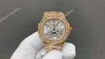 Patek Philippe Nautilus Swiss Cal.240 Movement RG Band Diamond Bezel Black/White Face Watch 40mm 